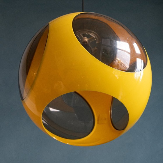 Image 1 of Gele, massieve insectenoog, ruimtetijdperk hanglamp