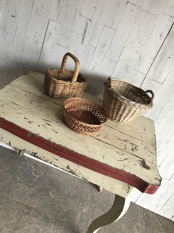 Rotan manden, jaren 60, set van 3 – Decoratieve objecten, Rieten (photo 10 of 11)