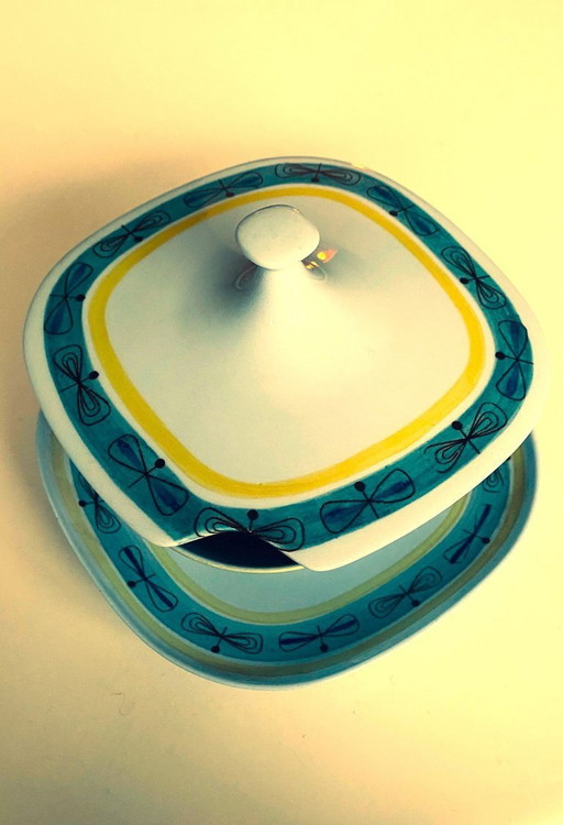 Royal Sphinx sauce boat with lid – “Dragonfly” decoration – Maastricht – 1960s