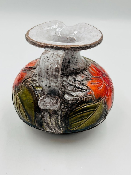 Image 1 of "Flower Power" Ball Vase – Vintage Italian Ceramic (Brutalist Style)