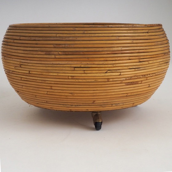Pair of Italian Mid-Century Pencil-Reed Rattan Planters Attributed to Vivai Del Sud – Plant pot (photo 14 of 23)