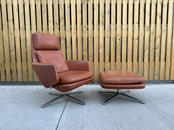 Image 1 of Vitra Grand Relax armchair with ottoman in cognac leather