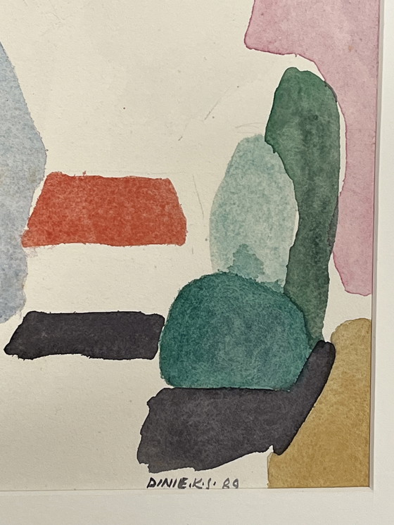 Image 1 of Soleil à côté de la lune, aquarelle de Dinieks