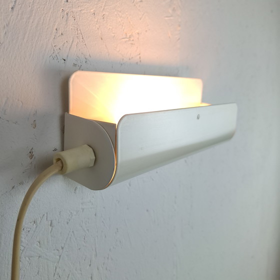 Image 1 of Applique murale vintage en métal blanc crème, design moderne du milieu du siècle