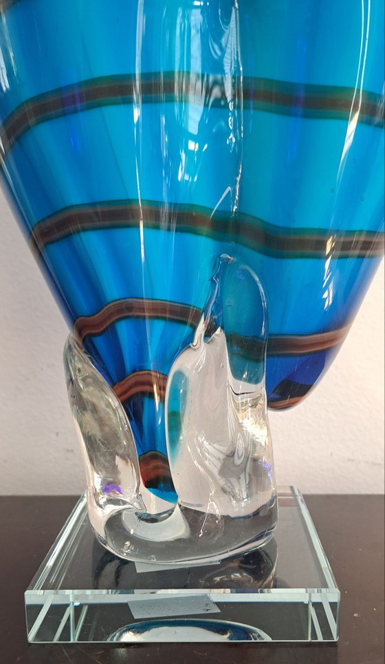 Moderne blauwe dansende vrouw , glasobject – Glaskunst (photo 3 of 10)