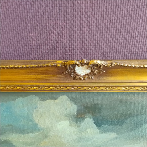 Image 1 of Oil painting in a beautiful frame (with damage)