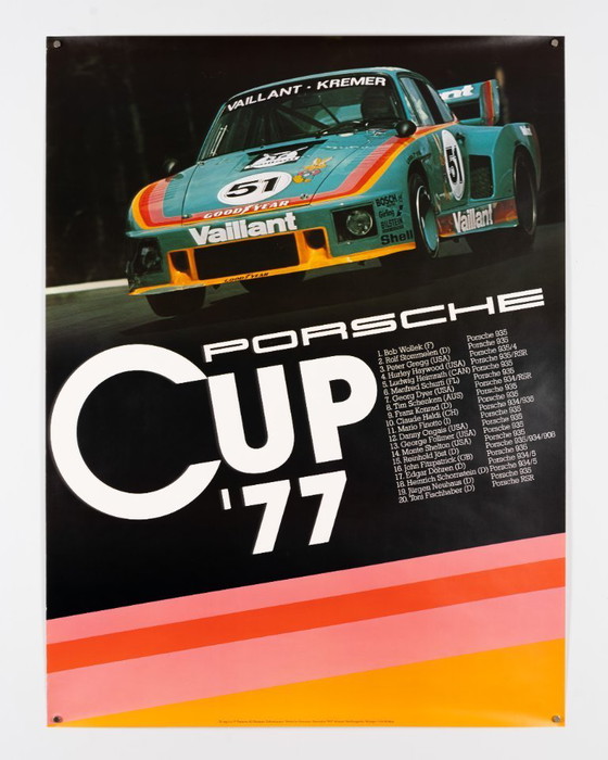 Image 1 of Porsche Cup 77 – 1977 – Poster originale Porsche d'epoca – Motorsport d'epoca – 102x76 cm