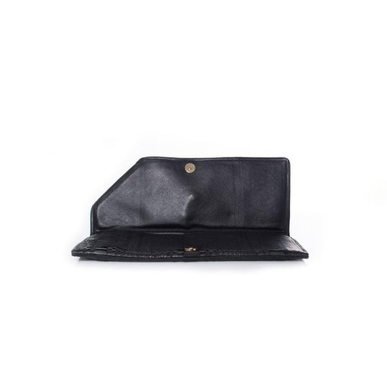Image 1 of Maison Du Posh, schwarze, gummierte Python-Clutch