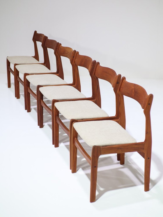 Image 1 of 6 sedie da pranzo in teak danese Burchardt Nielsen