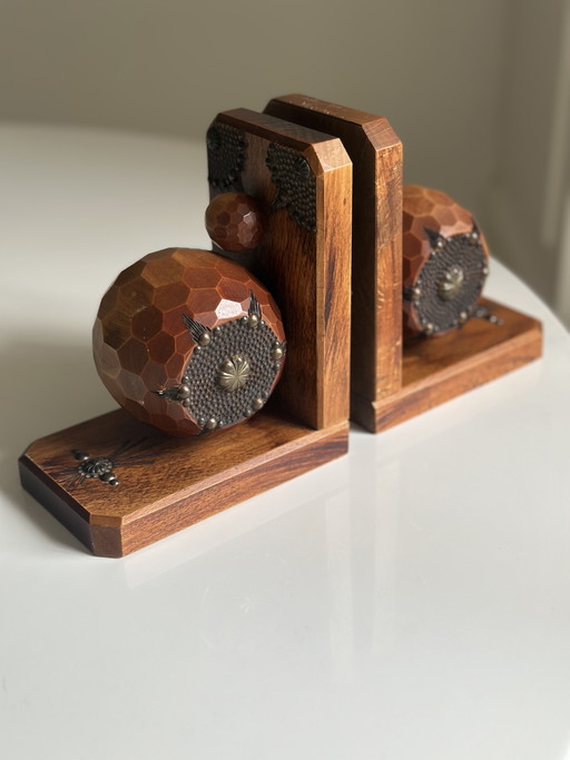 Art Deco Bookends Wood and metal