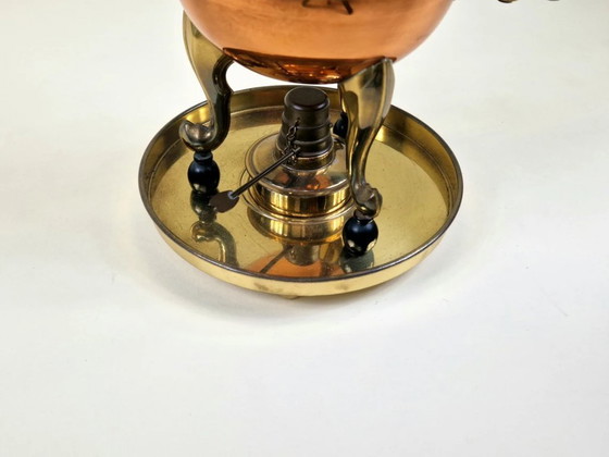 Image 1 of Antieke 19e-eeuwse Nederlandse koperen/messing koffiepot