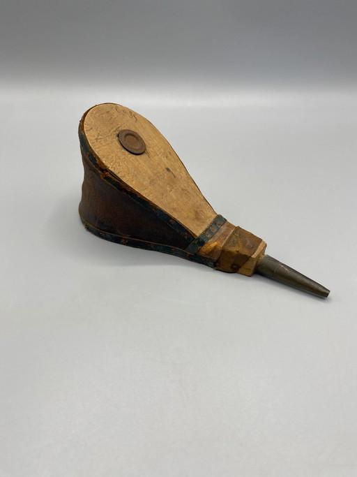 Soufflet d'Atelier Ancien - Bois, Cuir, Métal - Début du XXe Siècle