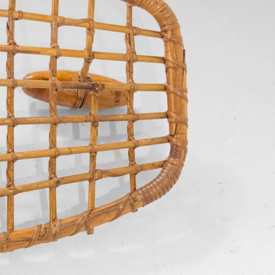 Image 1 of 1x Italian Mid-Century Bamboo and Rattan Coat Rack by Bonacina, 1960s