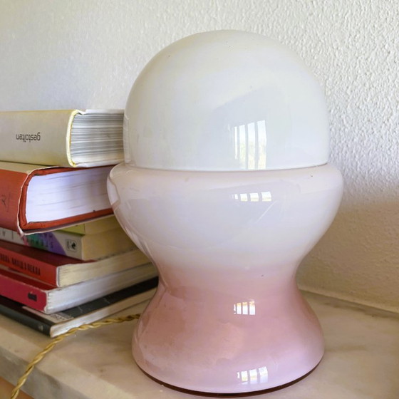 Space Age Pink Opaline Glass Accent Table Lamp, 1960s (photo 3 of 13)