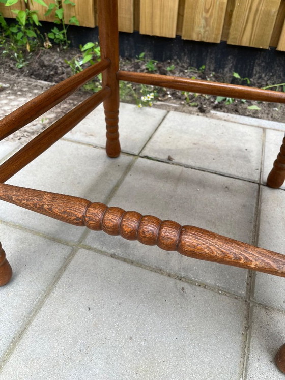 4 Antieke houten eetkamerstoelen met rieten zitting – Rattan, Wood (photo 10 of 10)