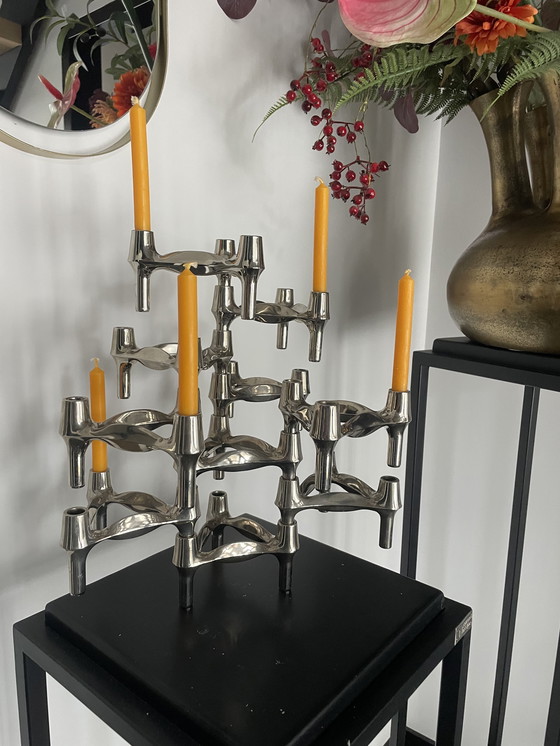 Image 1 of Set van 10 zeer mooie originele BMF Stoff Nagel Combileuchten kandelaars incl kaarsen