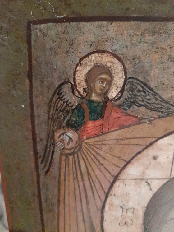Image 1 of Icona Russa Antica Volto di Cristo "Mandylion"