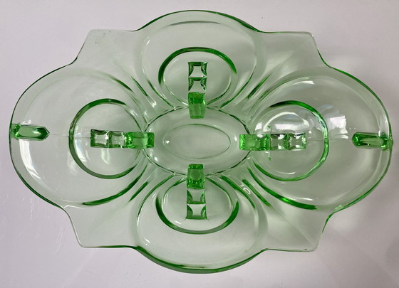 Image 1 of Grüne Art-Deco-Schale (1935), Modell Irene von Walther & Sohne