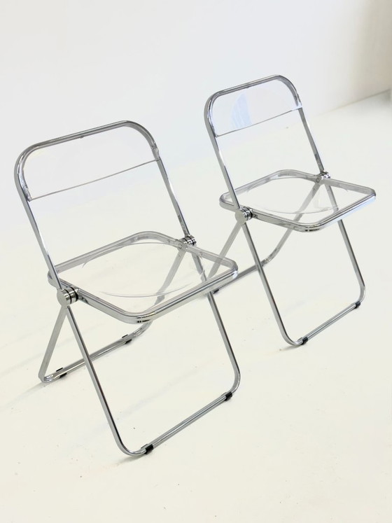 Image 1 of Set of 2 Plia Folding Chairs by Giancarlo Piretti for Anonima Castelli