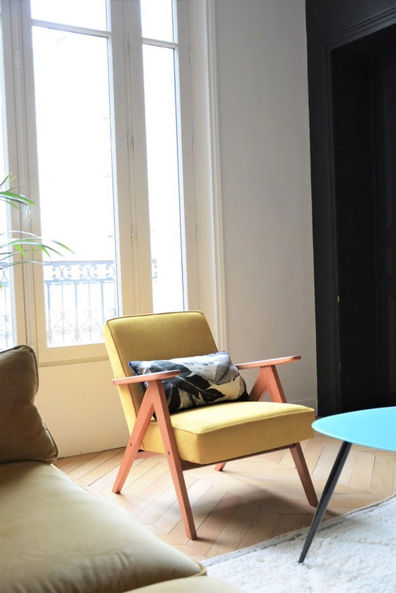 Image 1 of KOMPAS fauteuil, gevlekt geel