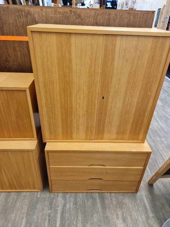 Image 1 of Parete attrezzata vintage WHB rovere/nero anni '70