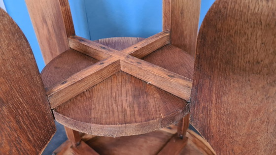 Image 1 of Amsterdam School style side table with star-shaped top