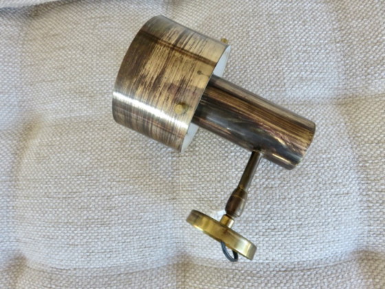 Image 1 of Dänische Wandleuchte aus massivem Messing, Jo Hammerborg, 1970