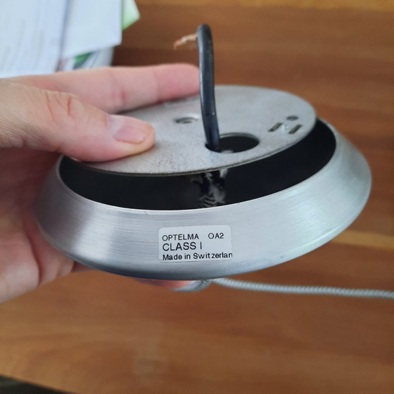 Image 1 of Lampada a sospensione vintage con vetro rigato del negozio per la casa Habitat