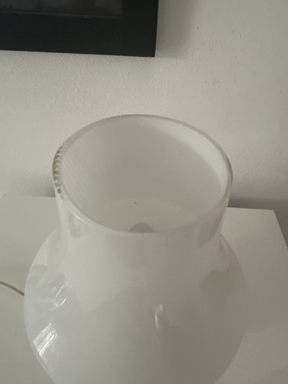 Vintage White Murano Glass Mushroom Lamp - 1970s – Table lamps, Metal (photo 4 of 8)