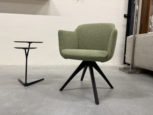 Rolf Benz 640 Sedia da pranzo in tessuto verde Monza