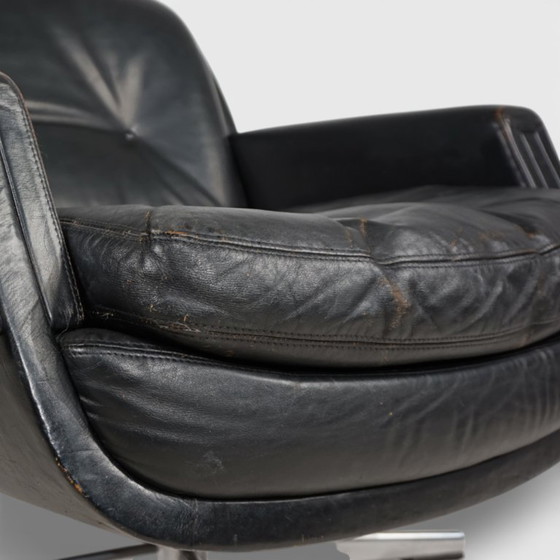 Image 1 of Fauteuil lounge en cuir Eugen Schmidt, 1960