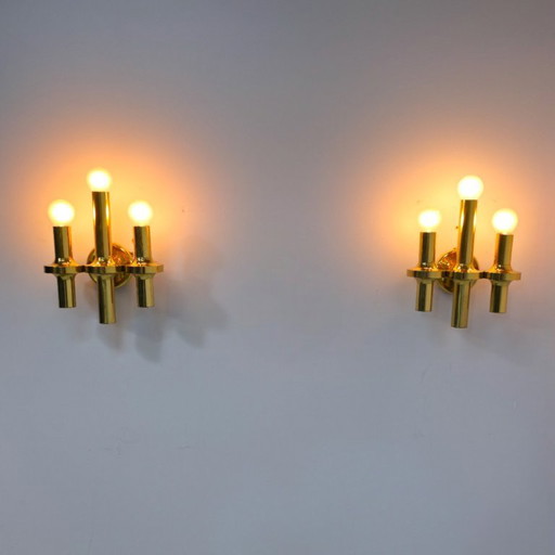 Set of 3 wall lamps from Sciolari, 1960s
