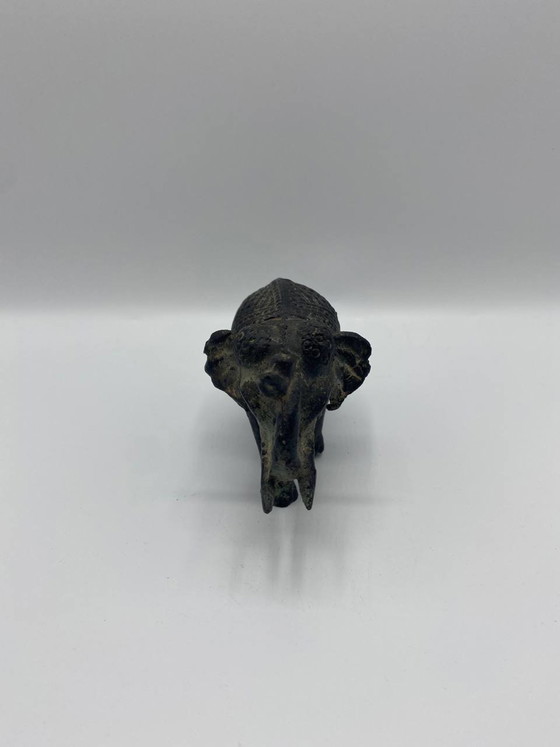 Patinierte Bronze-Elefantenfigur mit Mahout – indisch inspiriert – Dekorative Skulptur des 20. Jahrhunderts (photo 3 of 5)