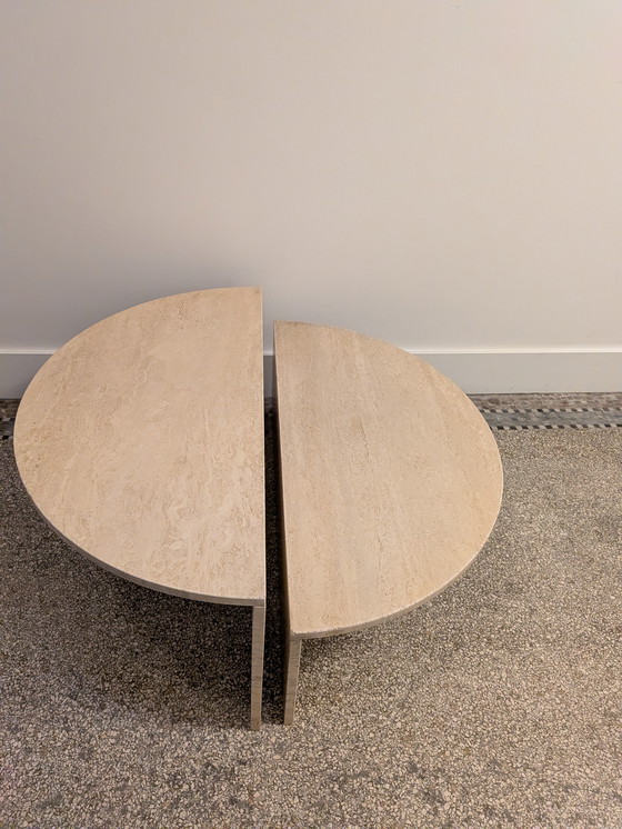 Image 1 of Round travertine table, UP&UP, Italy, 1970s