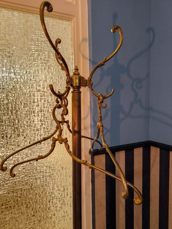 Image 1 of Messing kledingkast, kapstok, kledingrek, + 3 hangers