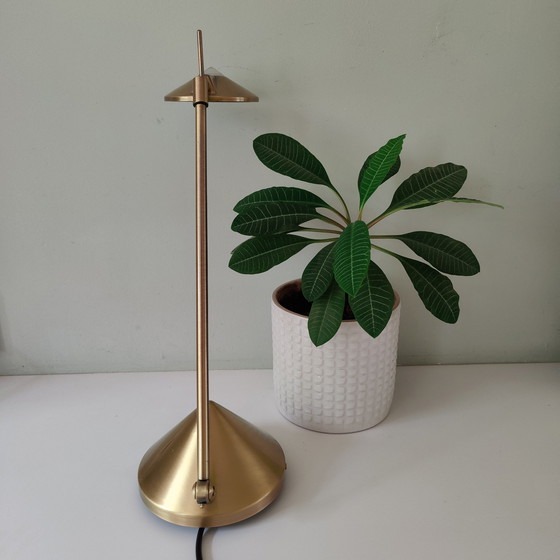 Image 1 of Vintage heavy brass halogen lamp with 2 brightness settings