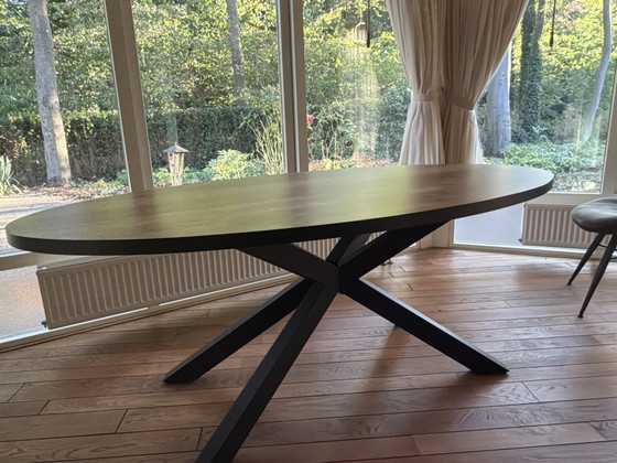 Oval Dining Table With 6 Chairs – Metal, Wood (photo 5 of 5)