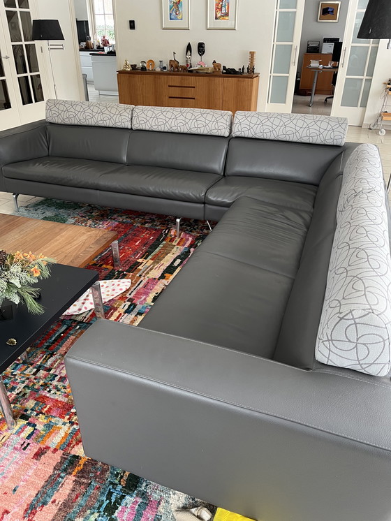 Image 1 of Leolux Horatio banquette en cuir (310/285) et fauteuil bijbehorende