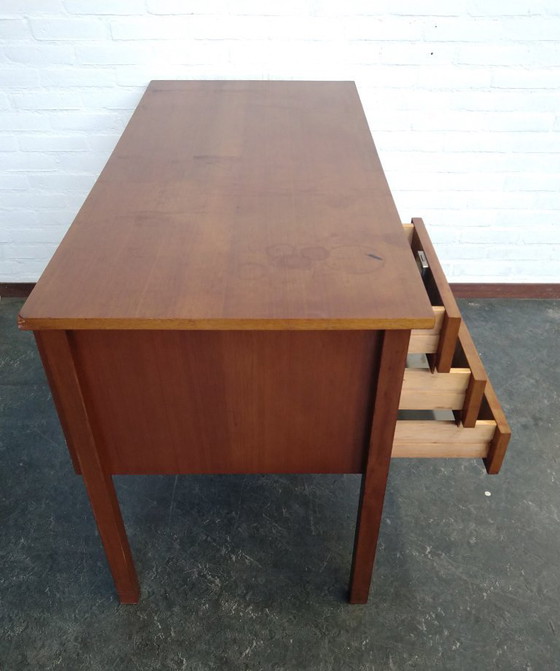 Image 1 of vintage desk with 3 drawers and 1 cupboard
