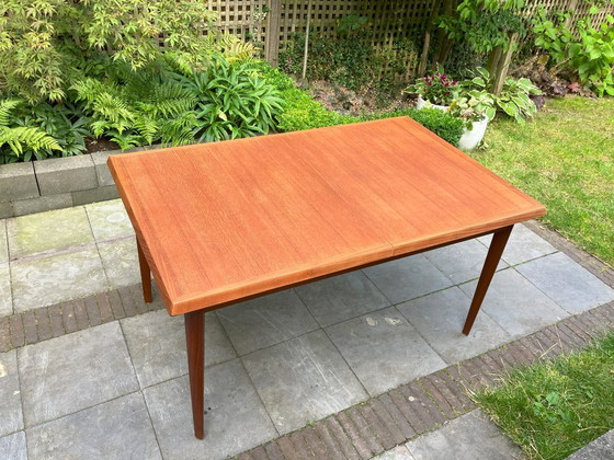 Image 1 of Mesa de comedor danesa extensible de teca de Aage Schmidt-Kristensen para Fritz Hansen