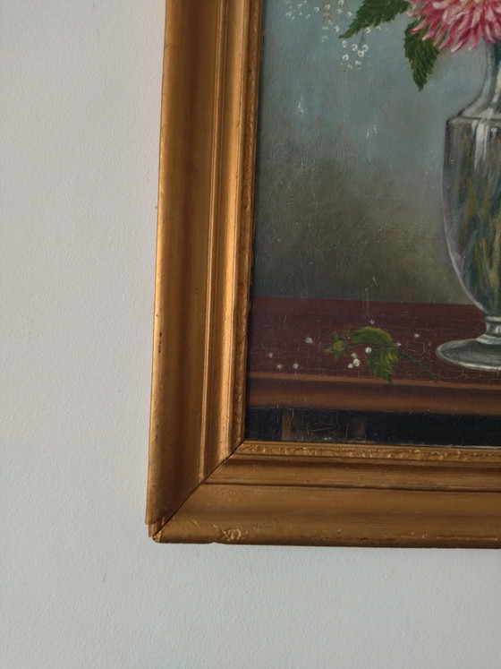 Antique Painting on Panel - Kitten and Flowers - Signed Léon Chevalier – Leon Chevalier, Paintings & Drawings (photo 9 of 10)