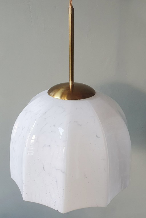 Grande Suspension Vintage en Verre Tourbillonnant - Style Murano
