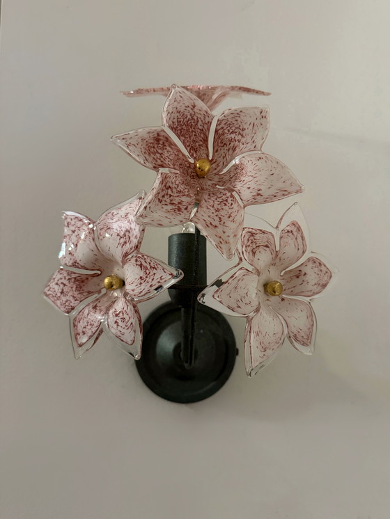 Image 1 of Applique floreali in vetro di Murano degli anni '70