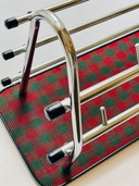 Appendiabiti - Elegante finitura cromata, fantasia scozzese rosso-verde - Stile metà secolo, anni '60