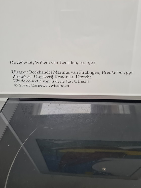 Image 1 of Kleurenlitho "De Zeilboot" Willem van Leusden 1921, De Stijl.