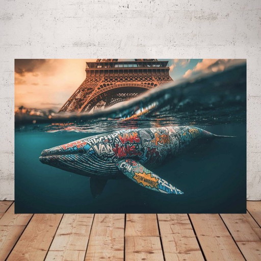 Foto stampata su plexiglass / Parigi sott'acqua / Parigi / Street art / graffiti