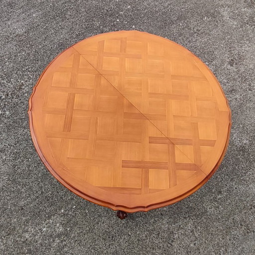 French Vintage Marqueterie Dining Table-Extendable Cherrywood Table-Style Louis XV-80s – eettafels (photo 2 of 18)