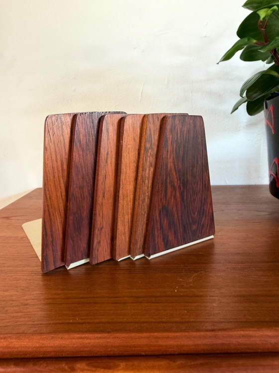 6x fermalibri vintage in palissandro, Kai Kristiansen ‘60, Librerie, Metallo, Legno, Marrone (foto 2 di 6)