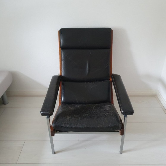 Image 1 of 2 sedie vintage Rob Parrey in pelle/tessuto