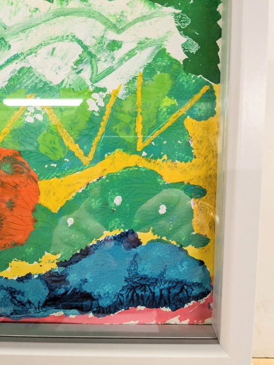 Image 1 of ABSTRAIT SOLEIL PAYSAGE MARIN PEINTURE NIGEL WATERS ORIGINAL SIGNÉ ENCADRÉ ŒUVRE D'ART ART